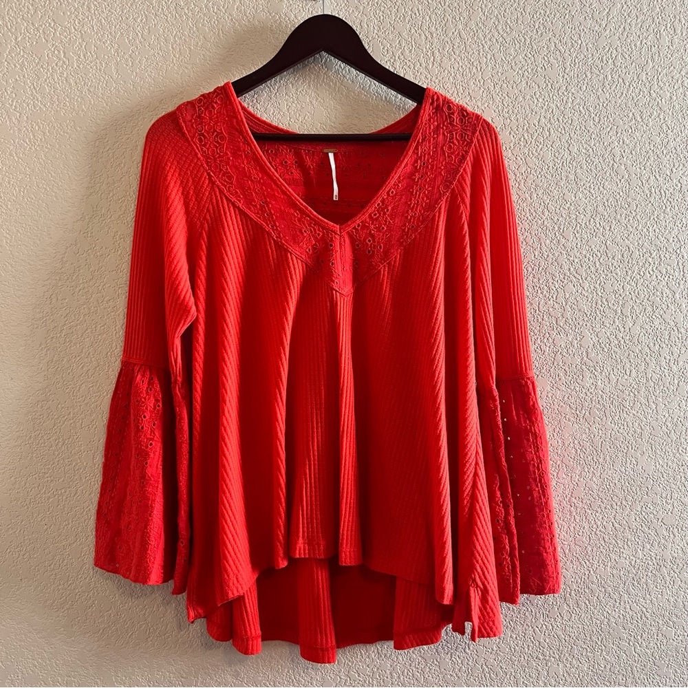 Free People Parisian Nights Belle Sleeve Top Size XS